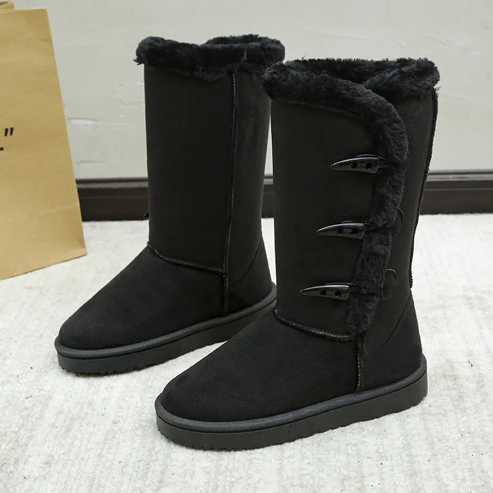 Designerschuhe in schwarzweiß 2024 Winter neu warm warm und Anti -Slip -Damen Schneefuß kostenloser Versand