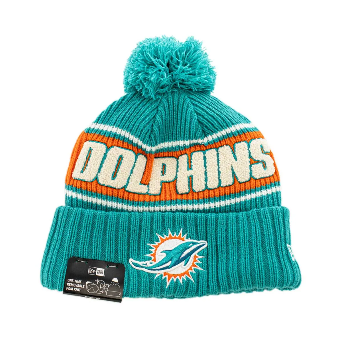 New Era Miami Dolphins NFL Sideline Sportknit OTC Beanie Winter Mütze 60549513 - türkis-orange-weiss